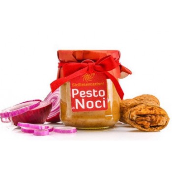 Achat Sauces, &eacute;pices et condiments italiens : Pesto de noix Sicilia Tentazione 90g