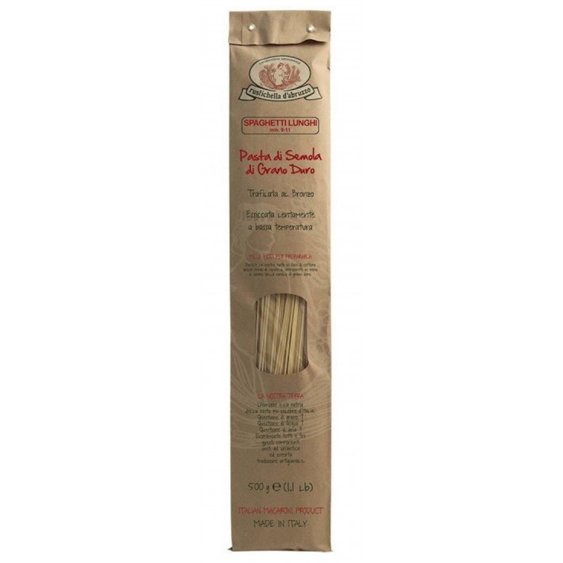 Achat P&acirc;tes : Spaghetti lunghi Rustichella 500g
